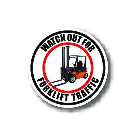Ergomat 16in CIRCLE SIGNS - Watch Out For Forklift Traffic DSV-SIGN 256 #0512 -UEN